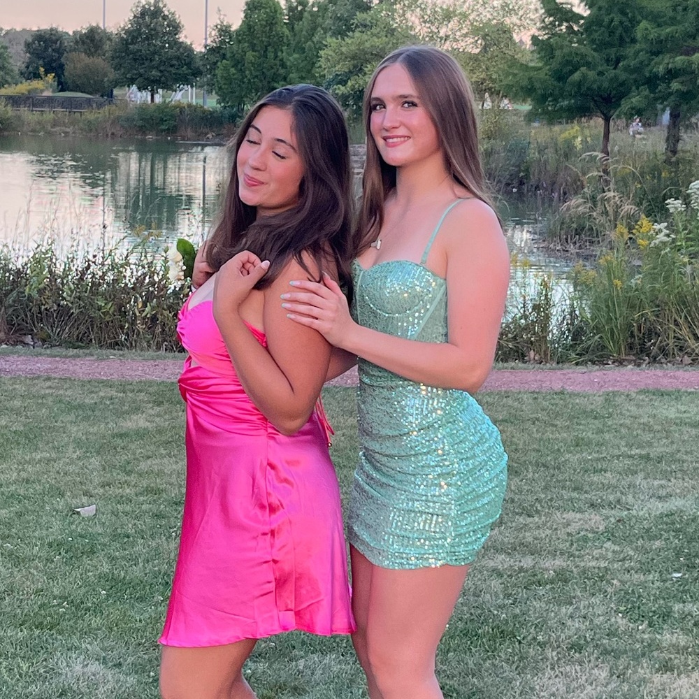 hello molly add it up dress green sequins